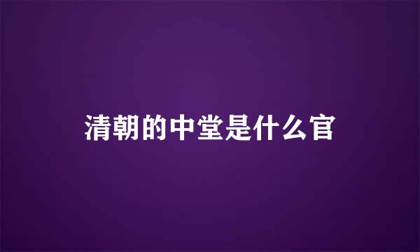清朝的中堂是什么官