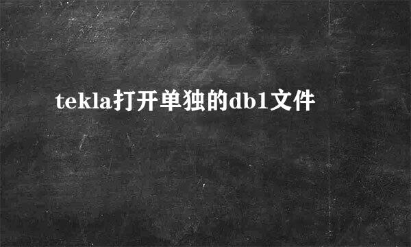 tekla打开单独的db1文件