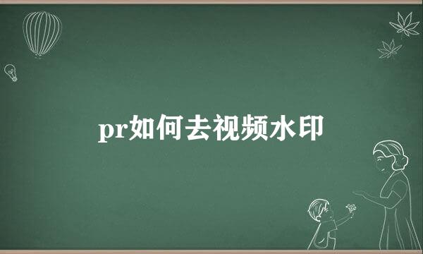 pr如何去视频水印