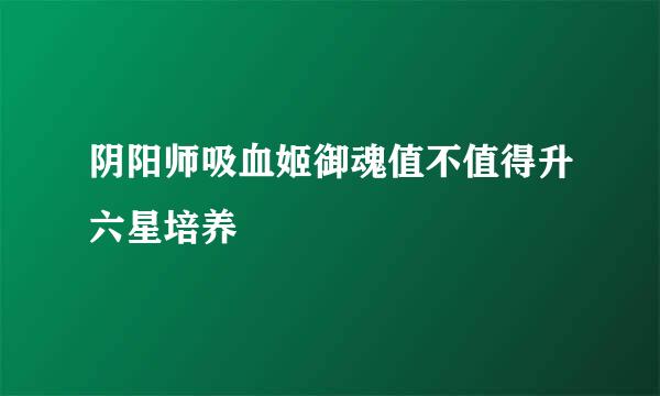 阴阳师吸血姬御魂值不值得升六星培养