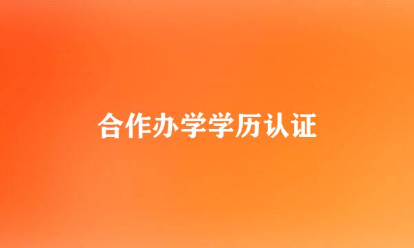 合作办学学历认证