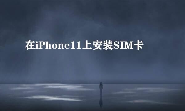 在iPhone11上安装SIM卡