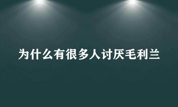 为什么有很多人讨厌毛利兰