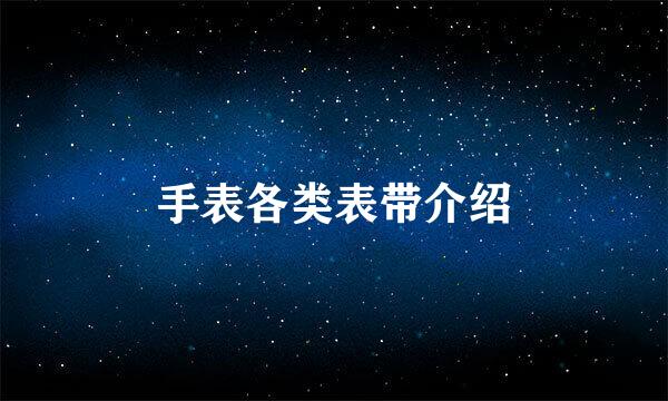 手表各类表带介绍