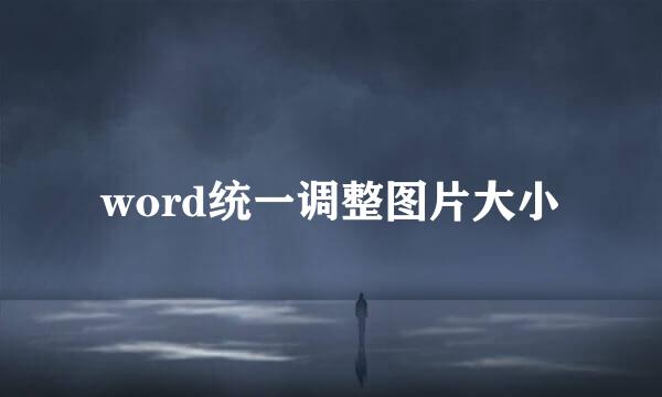 word统一调整图片大小