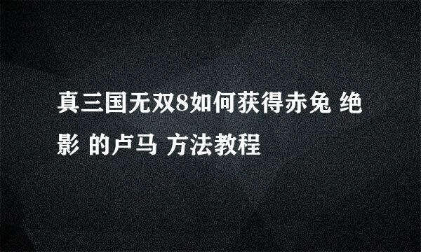 真三国无双8如何获得赤兔 绝影 的卢马 方法教程