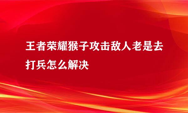 王者荣耀猴子攻击敌人老是去打兵怎么解决