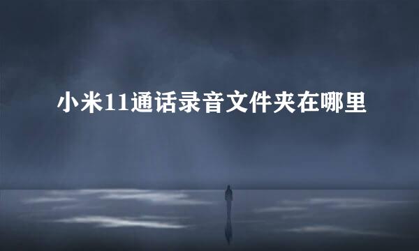 小米11通话录音文件夹在哪里