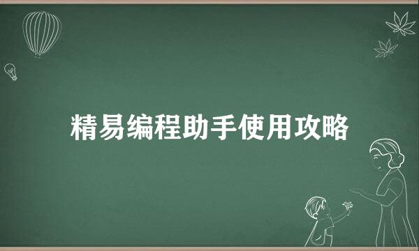 精易编程助手使用攻略