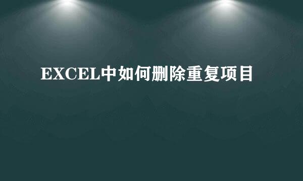 EXCEL中如何删除重复项目