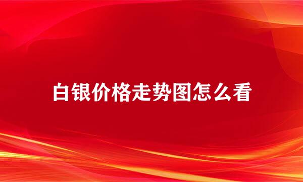 白银价格走势图怎么看