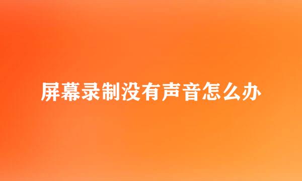 屏幕录制没有声音怎么办