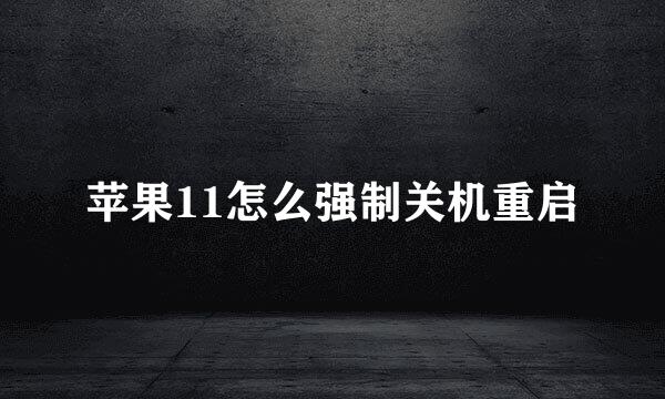 苹果11怎么强制关机重启