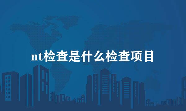 nt检查是什么检查项目