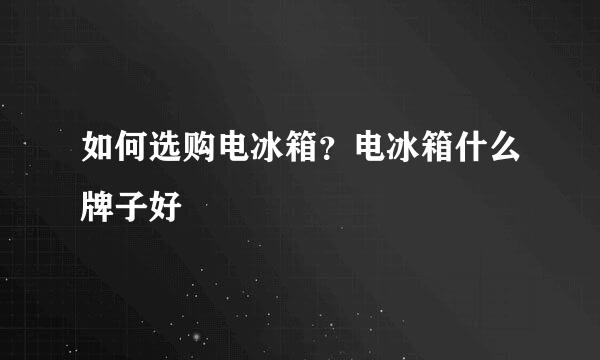 如何选购电冰箱？电冰箱什么牌子好
