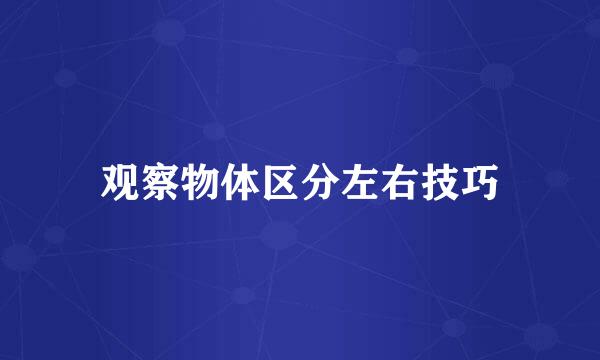 观察物体区分左右技巧