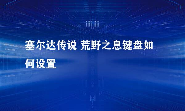 塞尔达传说 荒野之息键盘如何设置