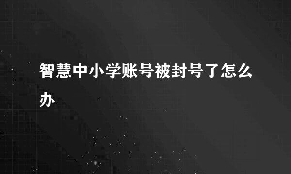 智慧中小学账号被封号了怎么办