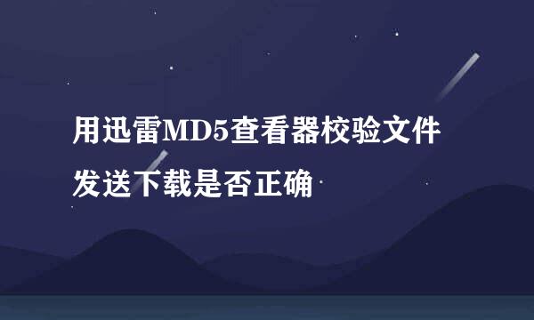 用迅雷MD5查看器校验文件发送下载是否正确