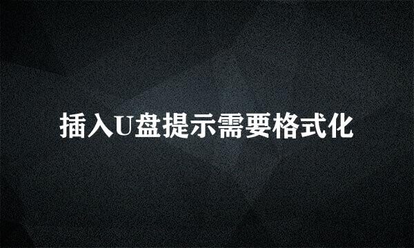插入U盘提示需要格式化