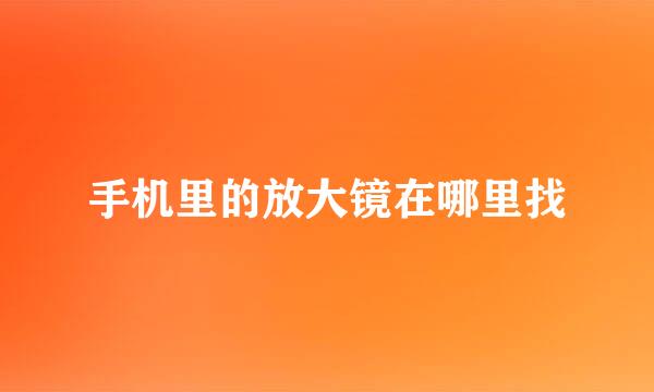 手机里的放大镜在哪里找