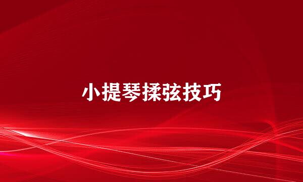 小提琴揉弦技巧