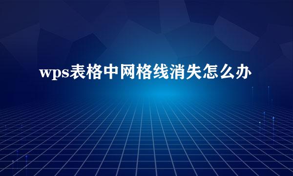 wps表格中网格线消失怎么办