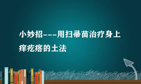 小妙招---用扫帚苗治疗身上痒疙瘩的土法
