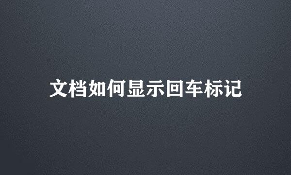 文档如何显示回车标记