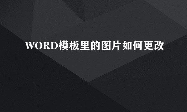 WORD模板里的图片如何更改