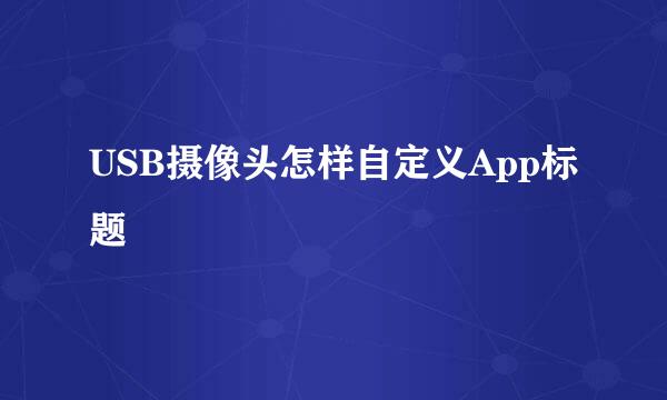 USB摄像头怎样自定义App标题