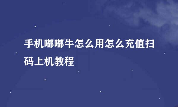 手机嘟嘟牛怎么用怎么充值扫码上机教程