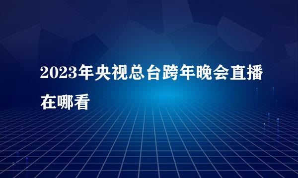 2023年央视总台跨年晚会直播在哪看
