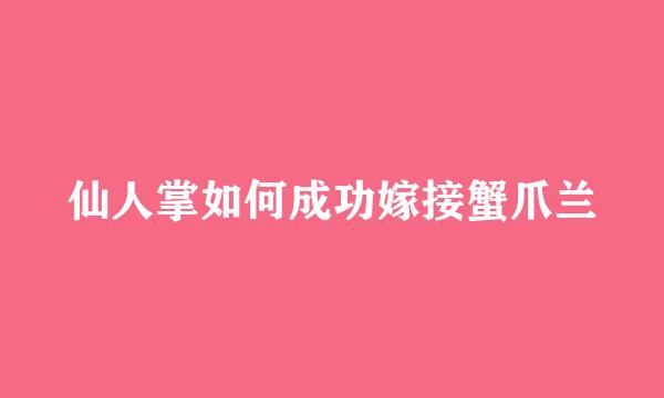 仙人掌如何成功嫁接蟹爪兰