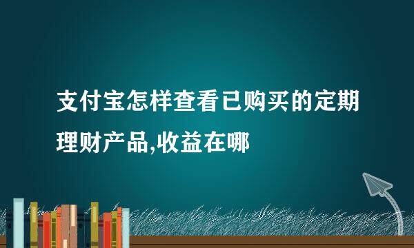 支付宝怎样查看已购买的定期理财产品,收益在哪