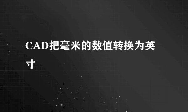CAD把毫米的数值转换为英寸