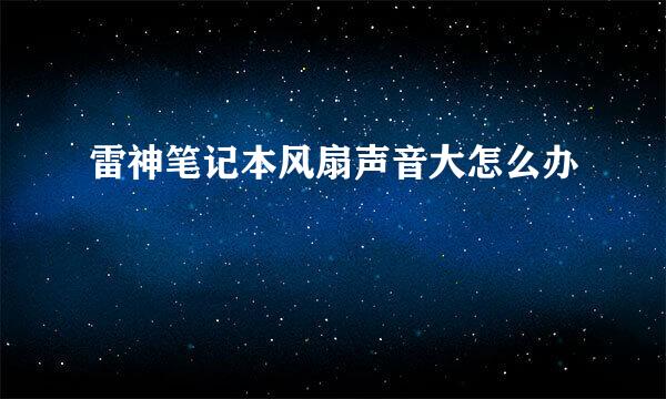 雷神笔记本风扇声音大怎么办