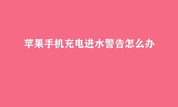 苹果手机充电进水警告怎么办