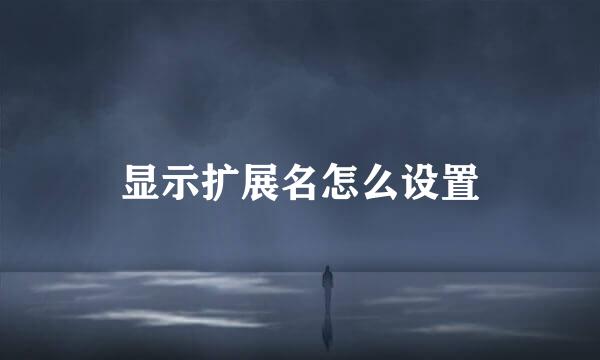 显示扩展名怎么设置