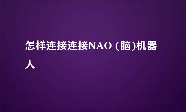 怎样连接连接NAO (脑)机器人