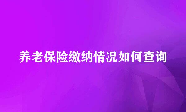 养老保险缴纳情况如何查询