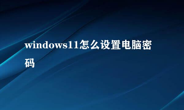 windows11怎么设置电脑密码