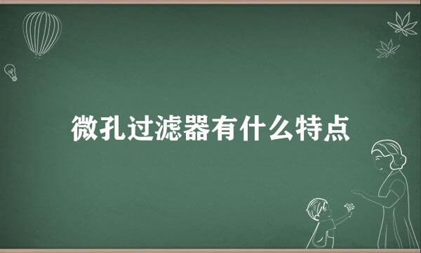 微孔过滤器有什么特点
