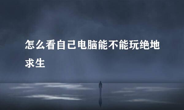 怎么看自己电脑能不能玩绝地求生