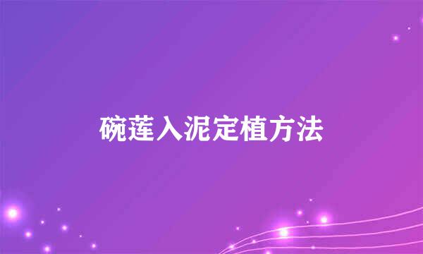碗莲入泥定植方法