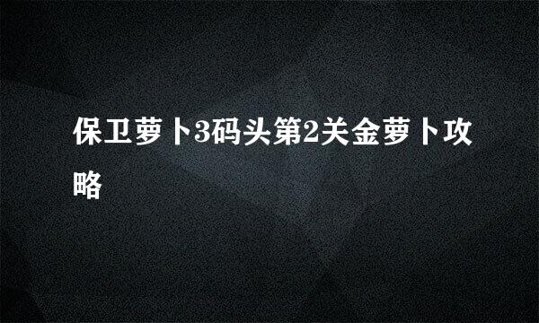 保卫萝卜3码头第2关金萝卜攻略