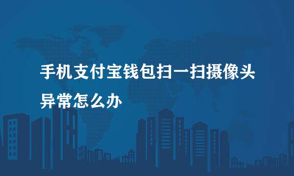 手机支付宝钱包扫一扫摄像头异常怎么办