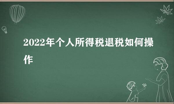 2022年个人所得税退税如何操作