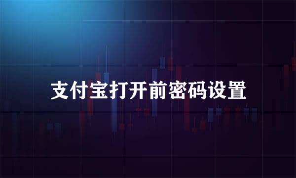 支付宝打开前密码设置