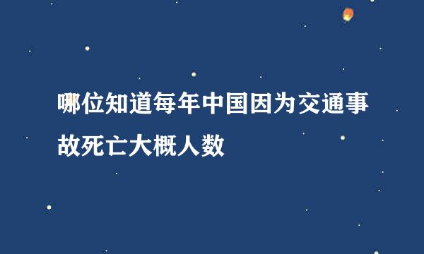 哪位知道每年中国因为交通事故死亡大概人数